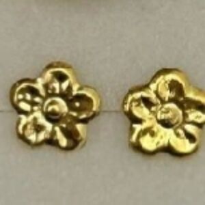 18k SD Gold Flower Stud Earrings 💯 Real Gold Pawnable Code 750